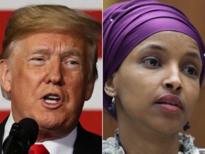 Donald Trump, Ilhan Omar - collage.