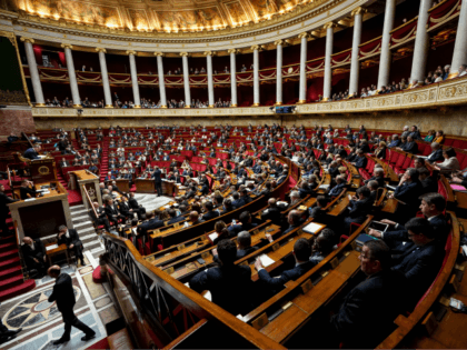 This picture taken on March 12, 2019 shows a general view of the National Assembly in Paris during a session of questions to the government. (Photo by Lionel BONAVENTURE / AFP) (Photo credit should read LIONEL BONAVENTURE/AFP/Getty Images)