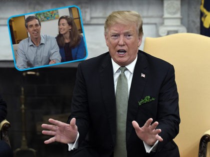 (INSET: Beto O'Rourke and wife Amy Sanders) WASHINGTON, DC - MARCH 14: (AFP OUT) U.S. Pres