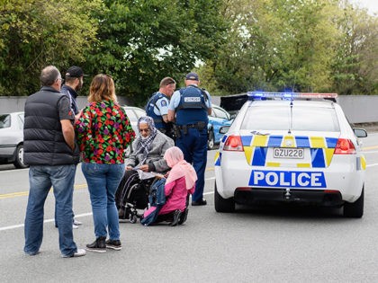 CHRISTCHURCH, NEW ZEALAND - MARCH 15: Members of the public react in front of the Masjd Al Noor Mosque as they fear for their relatives on March 15, 2019 in Christchurch, New Zealand. 49 people have been confirmed dead and more than 20 are injured following attacks at two mosques …