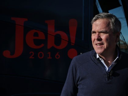 LEESVILLE, SC - FEBRUARY 16: Republican presidential candidate Jeb Bush arrives at a campaign event at Shealy's Bar-B-Que February 16, 2016 in Leesville, South Carolina. Bush continued to campaign for the upcoming GOP primary in South Carolina. (Photo by Alex Wong/Getty Images)