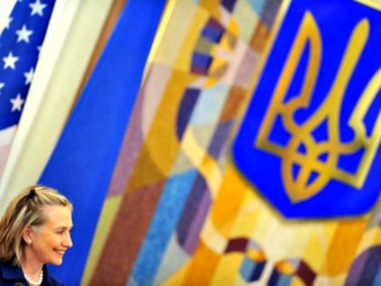 US Secretary of State Hillary Clinton smiles during the press-conference with Ukraine's President Viktor Yanukovych (Out of camera range) for the results of the talks in Kiev on July 2, 2010. Clinton arrived early Friday in Ukraine, first leg of a trip which is due to take her also to …