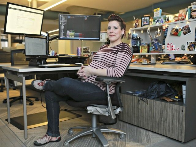 In this March. 6, 2019, photo Valarie Regas poses for a photo at Ponce City Market in Atla