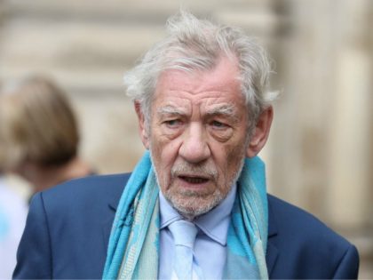 Actor Ian McKellen leaves from Westminster Abbey in central London on September 11, 2018,