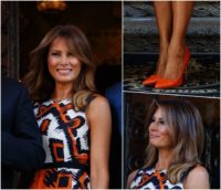 Neon orange stilettos