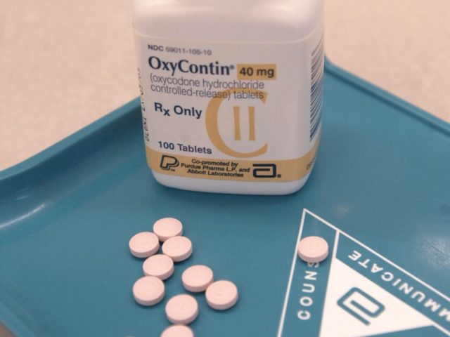 The prescription medicine OxyContin is displayed August 21, 2001 at a Walgreens drugstore