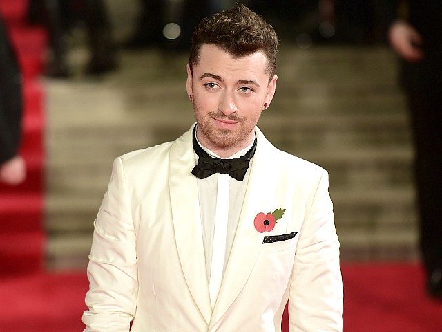 British singer Sam Smith poses on arrival for the world premiere of the new James Bond fil