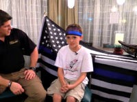 The boy, Zechariah Cartledge, said that he supports a different fallen officer for every mile he runs, sharing the name of the officer and a little bit about the officer’s background