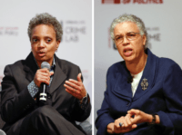 Lori Lightfoot (L) and Tori Preckwinkle (R) (KAMIL KRZACZYNSKI / Getty)
