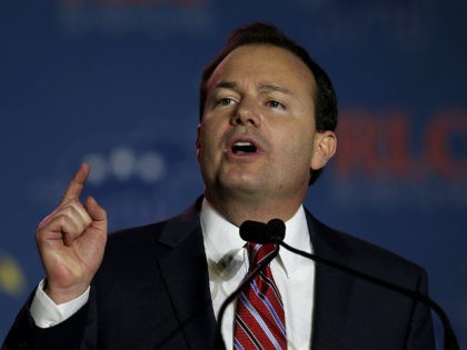 Sen. Mike Lee (R-UT) speaks during day two of the 2014 Republican Leadership Conference on May 30, 2014 in New Orleans, Louisiana. Members of the Republican Party are scheduled to speak at the 2014 Republican Leadership Conference, which hosts 1,500 delegates from across the country through May 31st. (Photo by …