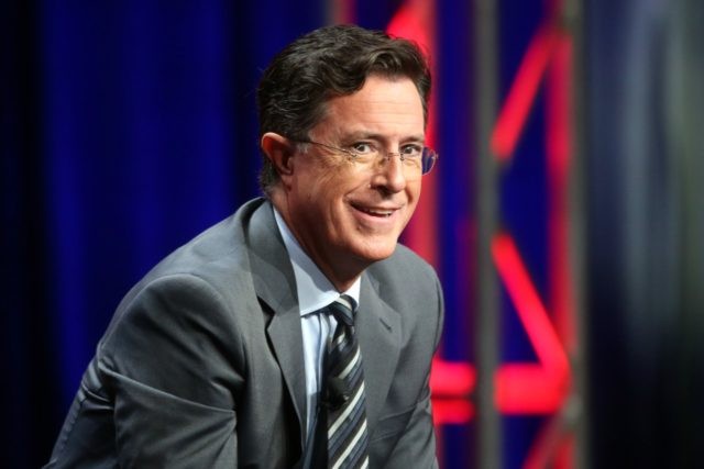 BEVERLY HILLS, CA - AUGUST 10: Host, executive producer, writer Stephen Colbert speaks ons