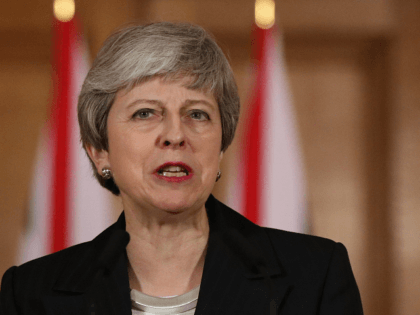 LONDON, ENGLAND - MARCH 20: British Prime Minister, Theresa May addresses the nation after asking the European Union for a Brexit extension, at number 10 Downing Street on March 20, 2019 in London, England. EU Commission President, Donald Tusk has said that the EU would grant a short extension to …
