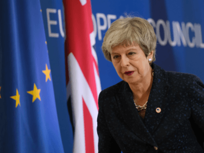 BRUSSELS, BELGIUM - MARCH 21: British Prime Minister Theresa May departs after speaking to the media at the end of the first of a two-day summit of European Union leaders on March 21, 2019 in Brussels, Belgium. Leaders will discuss May's request for an extension of the deadline for the …