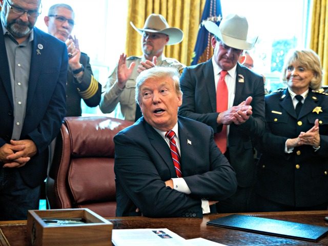 President Donald Trump speaks about border security in the Oval Office of the White House, Friday, March 15, 2019, in Washington. Trump issued the first veto of his presidency, overruling Congress to protect his emergency declaration for border wall funding. (AP Photo/Evan Vucci)