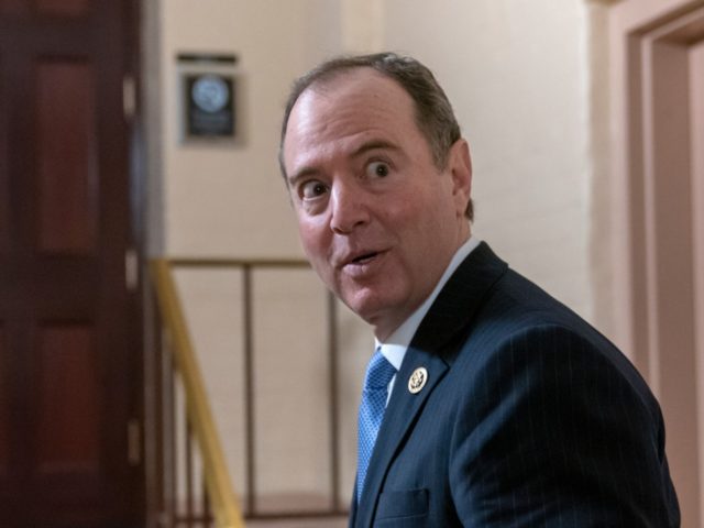 House Intelligence Committee Chairman Adam Schiff, D-Calif., arrives for a Democratic Caucus meeting at the Capitol in Washington, Tuesday, March 26, 2019. Schiff, the focus of Republicans' post-Mueller ire, says Mueller's conclusion would not affect his own committee's counterintelligence probes. (AP Photo/J. Scott Applewhite)