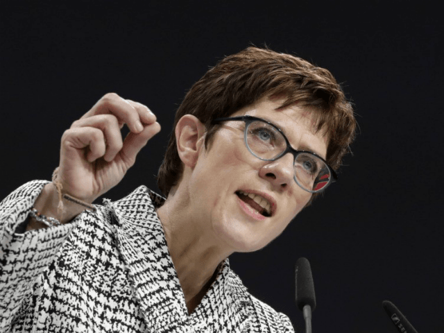 CDU general secretary Annegret Kramp-Karrenbauer delivers her speech when running as chairwoman at the party convention of the Christian Democratic Party CDU in Hamburg, Germany, Friday, Dec. 7, 2018. 1001 delegates are electing a successor of German Chancellor Angela Merkel who doesn't run again for party chairmanship after more than …