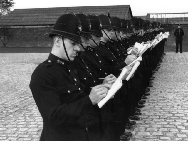 8th November 1938: Recruits of the Lancashire Constabulary, being trained at Stanley Grang