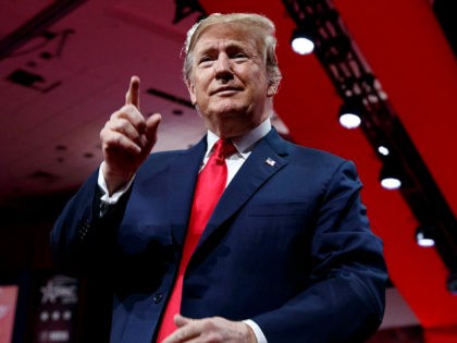 President Donald Trump looks to the cheering audience as he arrives to speak at Conservative Political Action Conference, CPAC 2019, in Oxon Hill, Md., Saturday, March 2, 2019. (AP Photo/Carolyn Kaster)