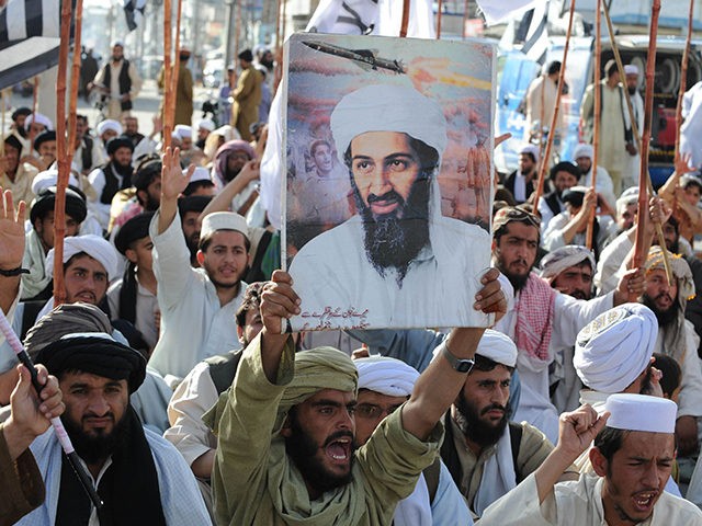 Supporters of hardline pro-Taliban party Jamiat Ulema-i-Islam-Nazaryati (JUI-N) shout anti-US slogans during a protest in Quetta on May 2, 2011 after the killing of Osama Bin Laden by US Special Forces in a ground operation in Pakistan's hill station of Abbottabad. Pakistan said that the killing of Osama bin Laden …