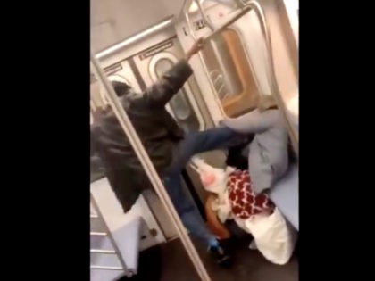 A man was caught on camera brutally kicking a 78-year-old woman in the face on a New York