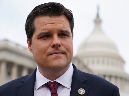 WASHINGTON, DC - DECEMBER 06: U.S. Rep. Matt Gaetz (R-FL) speaks to members of the media after a news conference in front of the Capitol December 6, 2017 in Washington, DC. Rep. Gaetz held a news conference to urge for an investigation into the FBI's investigation handling of Hillary Clinton's …