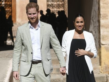 Britain's Prince Harry and Meghan, Duchess of Sussex visit the Andalusian Gardens in Rabat, Morocco, Monday, Feb. 25, 2019. The Duke and Duchess of Sussex are on a three day visit to the country. (Facundo Arrizabalaga/Pool Photo via AP)