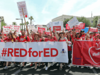 #redfored Arizona teachers turned out in Red for Ed shirts during their strike that ended this month. |Ralph Freso/Getty Images