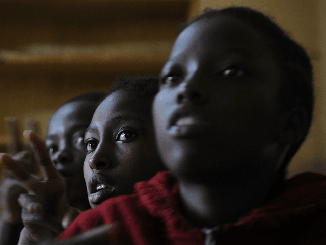 Pupils at the Kambui School for the Deaf, just outside Nairobi, take part in 'Read-Aloud'