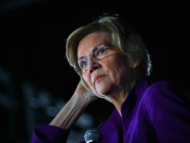 NEW YORK, NY - MARCH 08: Sen. Elizabeth Warren (D-MA), one of several Democrats running for the party's nomination in the 2020 presidential race, speaks during a campaign event, March 8, 2019 in the Queens borough of New York City. On Friday, Warren released a new regulatory proposal aimed at breaking up some of the nation's biggest technology companies, including Amazon, Google and Facebook. Warren's event on Friday evening took place less than a mile from where Amazon had previously planned to open a new headquarters in Long Island City before pulling out of the deal last month after critics said the city gave them excessive government incentives. (Photo by Drew Angerer/Getty Images)