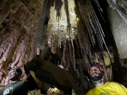 Boaz Langford (R), Member of HUs Cave Research Center and head of the Malham Cave Mapping