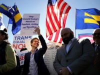 WASHINGTON, DC - OCTOBER 22: L.G.B.T. activists from the National Center for Transgender Equality, partner organizations and their supporters hold a 'We Will Not Be Erased' rally in front of the White House October 22, 2018 in Washington, DC. Members of the L.G.B.T. community and their supporters across the country …