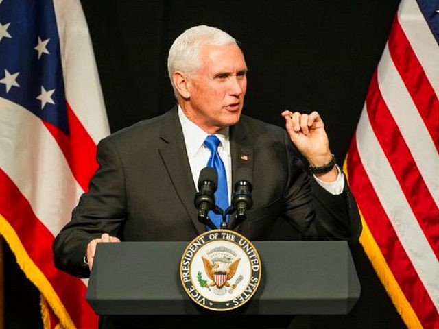 Vice President Mike Pence speaks to the 2019 Ohio Oil and Gas Association 72nd Annual Meeting, Friday, March 8, 2019 in Columbus, Ohio. (AP Photo/Phil Long)