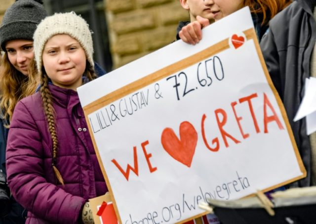 Swedish teen climate activist rallies German students