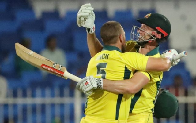 Australia's Aaron Finch celebrates his century during Australia's eight-wicket one-day international win over Pakistan Finch's century helps fire Australia to eight-wicket win over Pakistan