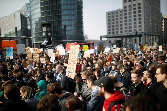 Protesters rally against EU internet copyright reform