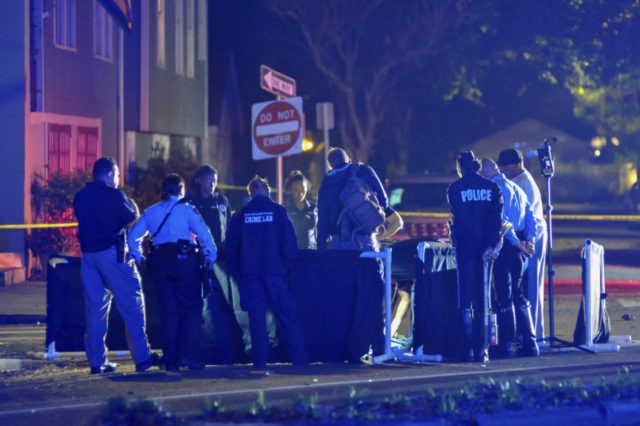 APTOPIX Car Hits Crowd New Orleans New Orlean Police Department officers process the scene at a fatal hit and run accident along Esplanade Avenue in Bayou St. John in New Orleans, Saturday, March 2, 2019. The incident happened not far from the Endymion parade, one of the city's biggest Mardi Gras parades. (Shawn Fink/The Advocate via AP) The Associated Press