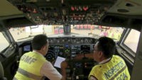 Indonesia Boeing Inspection In this image from video taken on Tuesday, March 12, 2019, officials make inspection inside the cockpit of a Boeing 737 Max 8 aircraft is in hangar at Garuda Maintenance Facility at Soekarno Hatta airport, Jakarta. The Indonesian Transport Ministry on Tuesday conducted inspections of 737 Max 8 aircraft owned by Garuda Indonesia and Lion Air. (AP Photo) The Associated Press