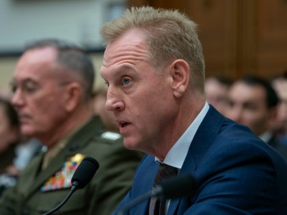 Acting Defense Secretary Patrick Shanahan, joined at left by Chairman of the Joint Chiefs of Staff Gen. Joseph F. Dunford, testifies at a House Armed Services Committee hearing on the fiscal year 2020 Pentagon budget, on Capitol Hill in Washington, Tuesday, March 26, 2019. Lawmakers are concerned about military construction …