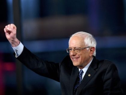 Bernie Sanders raised fist (Mark Makela / Getty)