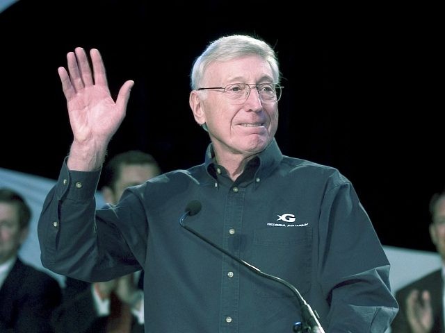 ATLANTA - NOVEMBER 19: Home Depot co-founder Bernie Marcus speaks prior to a ribbon cuttin