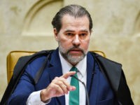 Brazilian Supreme Court President judge Jose Antonio Dias Toffoli, is pictured during a solemn session to mark the 30th anniversary of the 1988 Brazilian Constitution at the Supreme Court plenary, in Brasilia on October 4, 2018. (Photo by EVARISTO SA / AFP) (Photo credit should read EVARISTO SA/AFP/Getty Images)