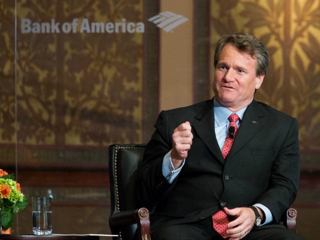 Bank of America CEO Brian Moynihan moderates a discussion with Warren Buffett, chairman of the board and CEO of Berkshire Hathaway Inc., in Gaston Hall at Georgetown University, September 19, 2013 in Washington, DC. Buffett also took questions from Georgetown students. (Photo by Drew Angerer/Getty Images)