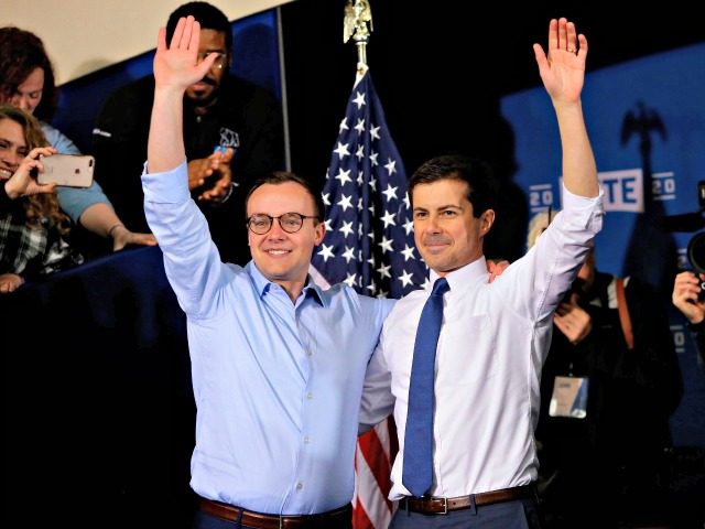 South Bend Mayor Pete Buttigieg with his husband Chasten Buttigieg in South Bend, Indiana, on April 14, 2019. (Photo: Joshua Lott/AFP/Getty Images)
