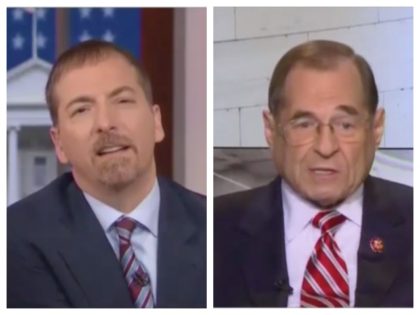 Collage of NBC's Chuck Todd and Rep. Jerrold Nadler on Meet the Press on Sunday, April 21,