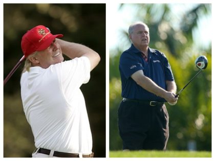 Collage of Donald Trump and Rush Limbaugh on golf course