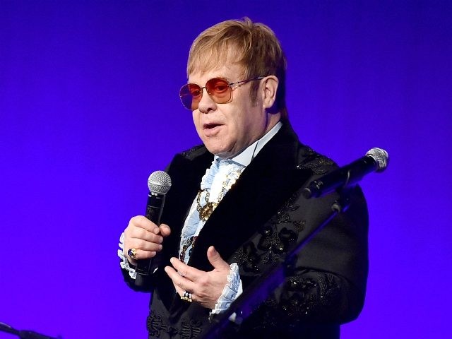 NEW YORK, NY - NOVEMBER 05: Elton John speaks onstage during the Elton John AIDS Foundation's 17th Annual An Enduring Vision Benefit at Cipriani 42nd Street on November 5, 2018 in New York City. (Photo by Theo Wargo/Getty Images)