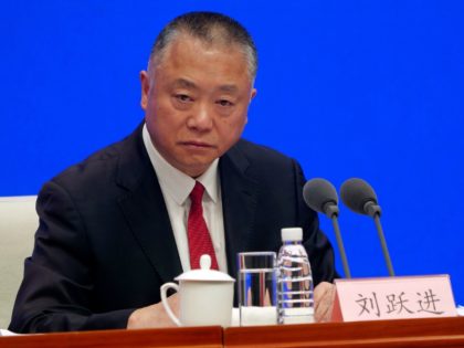 Liu Yuejin, vice commissioner of the National Narcotics Control Commission, speaks during a press conference in Beijing on Monday, April 1, 2019. China announced Monday that all fentanyl-related drugs, as a group, would become controlled substances, effective May 1, a step U.S. officials have long advocated as a way to …