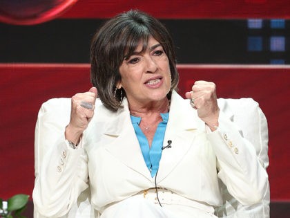 BEVERLY HILLS, CA - JULY 30: Christiane Amanpour of the television show Amanpour & Co., speaks during the PBS segment of the Summer 2018 Television Critics Association Press Tour at the Beverly Hilton Hotel, on July 30, 2018 in Beverly Hills, California. (Photo by Frederick M. Brown/Getty Images)