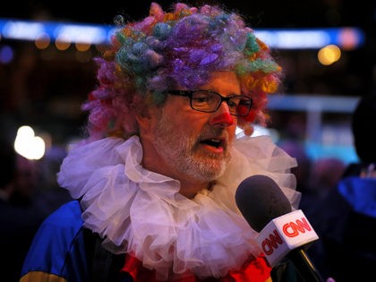 ATLANTA, GEORGIA - JANUARY 28: A member of the media answers questions from CNN during Super Bowl LIII Opening Night at State Farm Arena on January 28, 2019 in Atlanta, Georgia. (Photo by Kevin C. Cox/Getty Images)