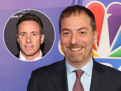 (INSET: CNN's Chris Cuomo) UNIVERSAL CITY, CA - FEBRUARY 20: Chuck Todd attends NBC's Los Angeles Mid-Season Press Junket on February 20, 2019 in Los Angeles, California. (Photo by JB Lacroix/Getty Images)